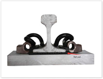 Rail pad used for E type rail fastening system